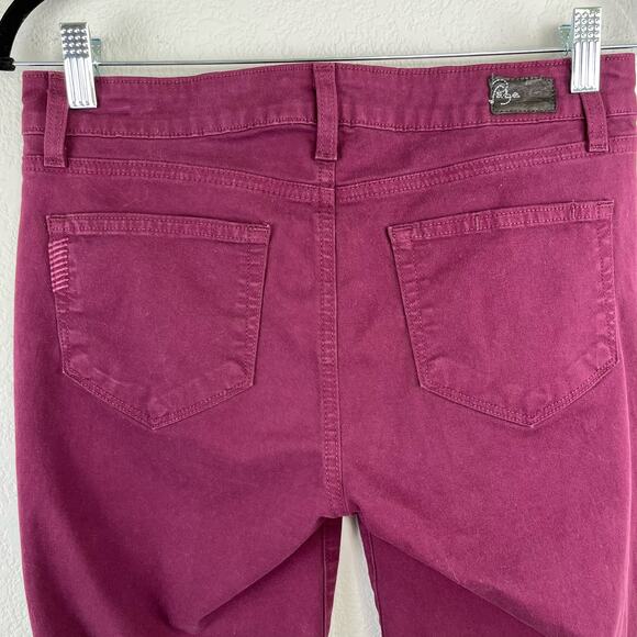 Revolve Paige Burgundy Maroon Denim Low Rise Skinny Stretch Jegging Jean Pant 29 - Picture 14 of 15